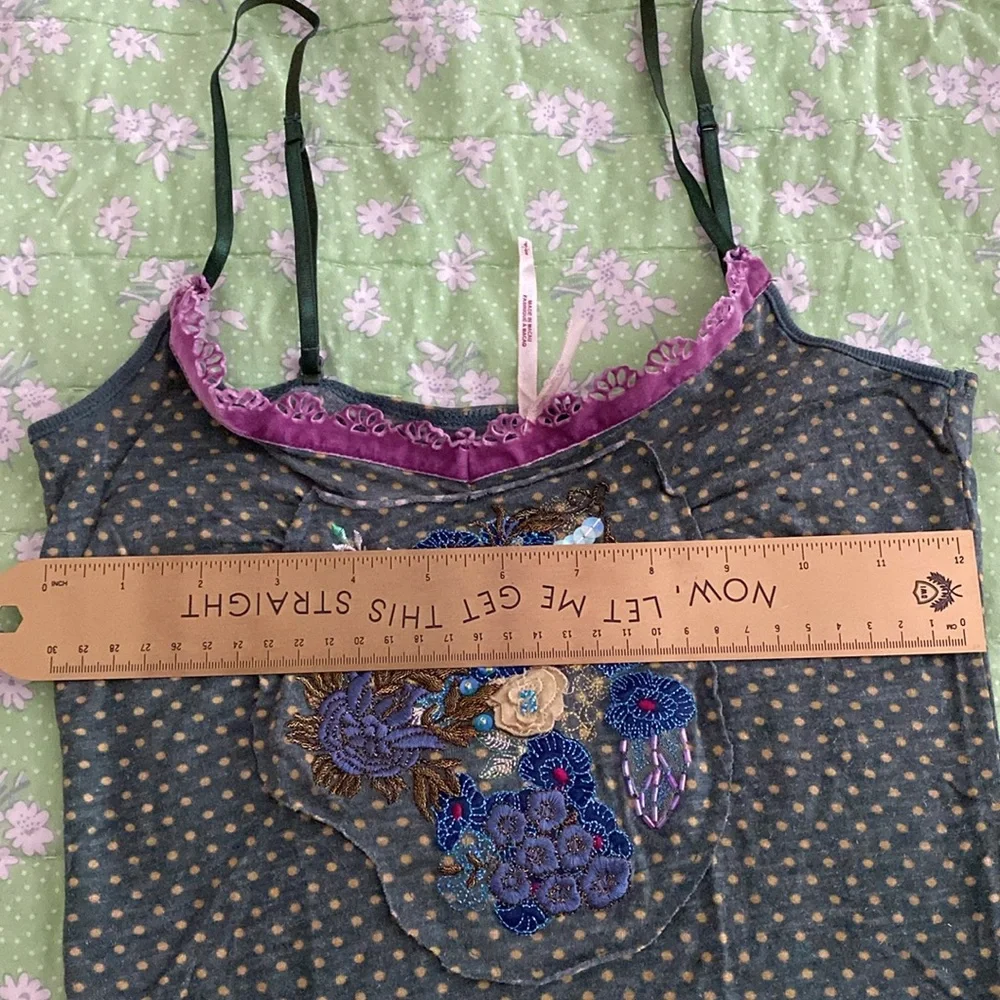NWOT Free People embroidered tank - Picture 8 of 9
